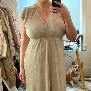 Long gold metallic dress